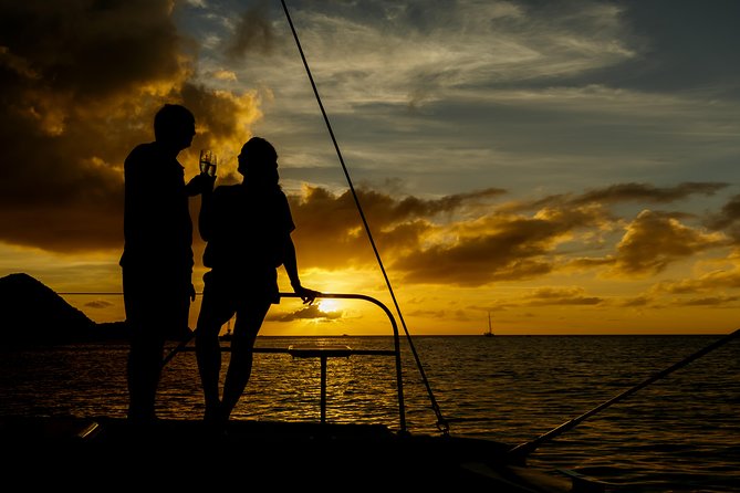 Cruise Sunset Party in Castries - Sunset hour and the possible green flash