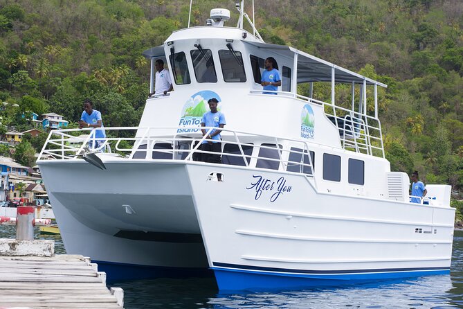 Ferry Transfer from Hewanorra Airport to Saint Lucia Resorts - Boarding a ferry with practical comforts