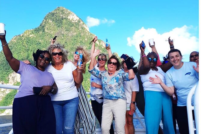 Ferry Transfer from Resorts in St. Lucia to Hewanorra Airport - Cruising past Jade Mountain and Sugar Beach