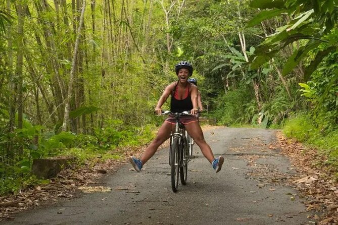 Rainforest Cycling Adventure in St. Lucia - Getting Ready at Treetop Adventure Park