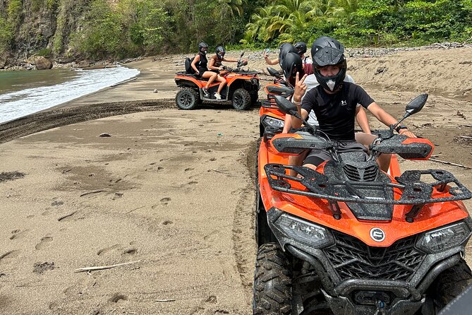 St Lucia ATV Tour : Waterfall, Plantation, Beach and Distillery - Anse La Raye, Roseau Beach, and Clive’s bar