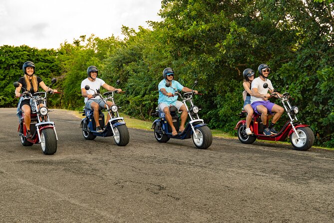 St.Lucia Beaches and Backroads Tour by Electric Big-Wheel Scooter - Learning the electric big-wheel scooter