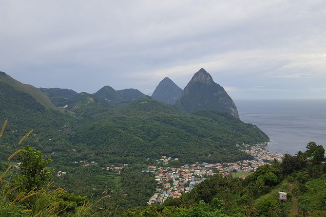 Gros Piton and Petit Piton above Soufrière bay