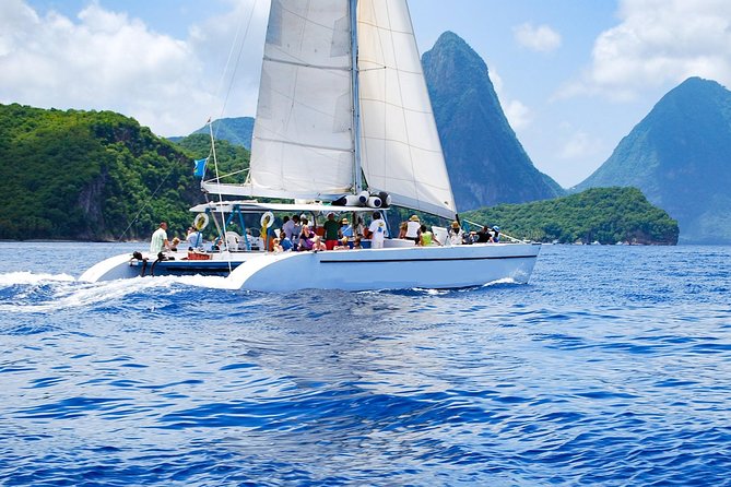 St Lucia Catamaran Day Sailing and Sightseeing Tour - A full day from sea to Soufriere