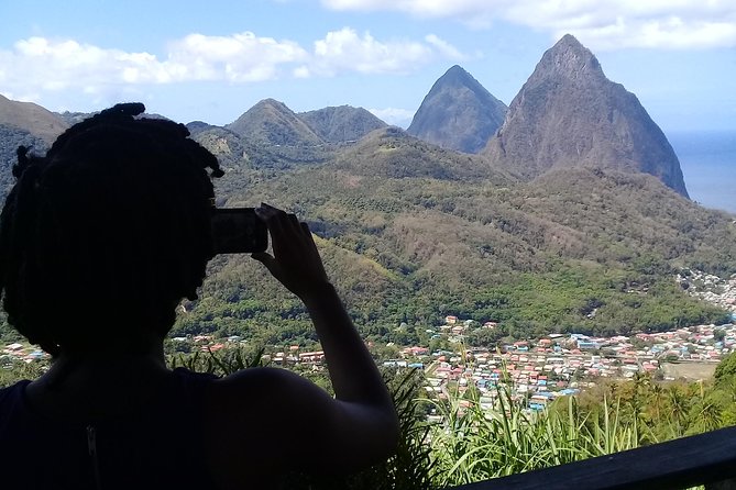 St Lucia Diamond Mineral and Mud Baths Plus Waterfall Adventure - Piton views and the road between stops