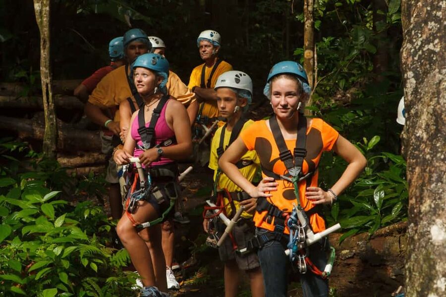 St Lucia Ultimate 3 Package: Aerial Tram Zip Line & Hiking - Returning through the trees